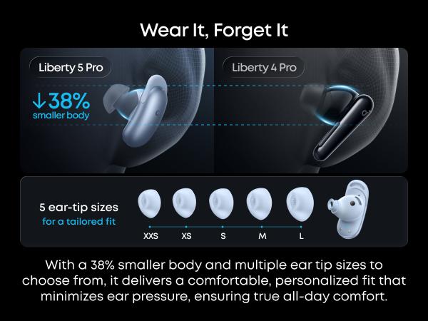 soundcore Liberty 5 Pro by Anker True Wireless Earbuds - Guinness World Records-Certified Call Quality, ANKER Thus AI Chip, Active Noise Cancelling (ANC Headphone), In-Ear Bluetooth Earbuds, Crystal-Clear Calls for Noisy Environments