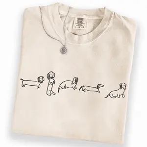 Comfort Colors Dachshund Shirt, Wiener Dog Graphic Tee, Minimalist Sausage Dog Lover Shirt
