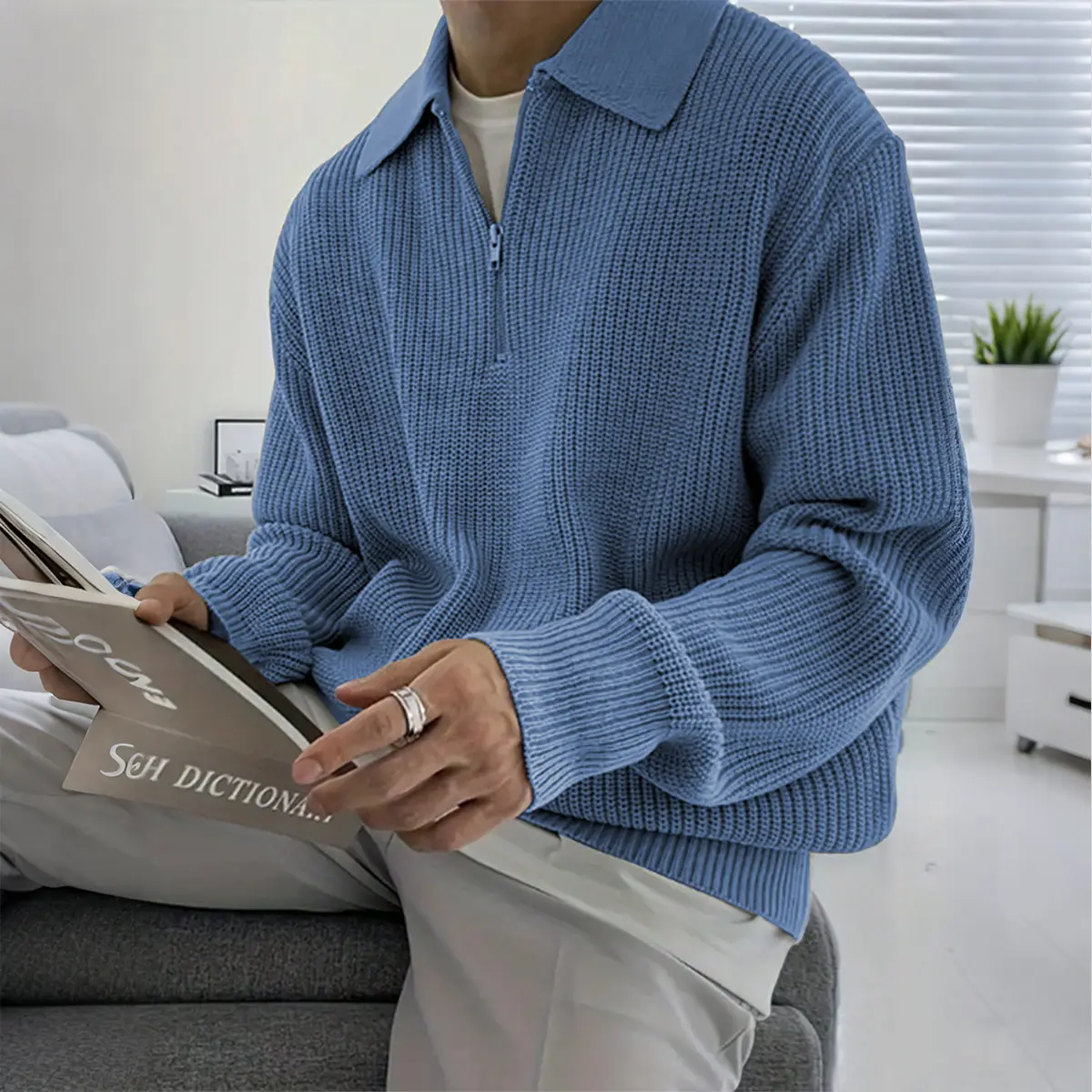 Teen Boys Simple Comfort Knit Sweater | Daily School Youth Casual Long Sleeve Top