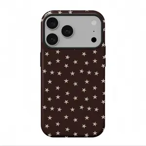 Brown Star iPhone Case, suitable for iPhone 17 ProMax, 16Pro, 15, 14, 13, 12, Samsung 25 Ultra plus, 24, 23, 22 cases, double-layer protective cover, smartphone case, a gift for girls