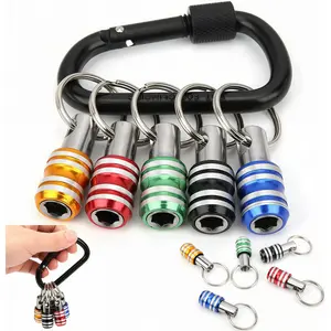 5pcs 1/4 Inch Hex Shank Bit Holder, Screwdriver Adapter, Keychain Drill Bit Extender, Portable Handheld Bit Holder, Universal Tool Kit, Multifunctional Screwdriver, Hex Screwdriver Bits, Screwdriver Components