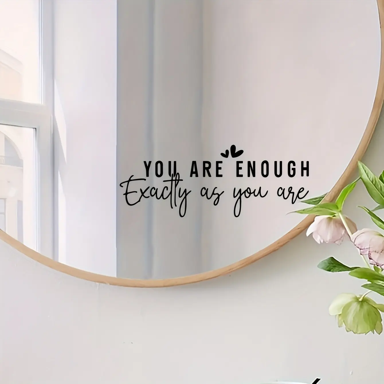 You are enough just as you are motivational text stickers for living room bathroom wardrobe mirror stickers car door window wall Decorative Wall Sticker home decoration stickers Decorative Decal only stickers