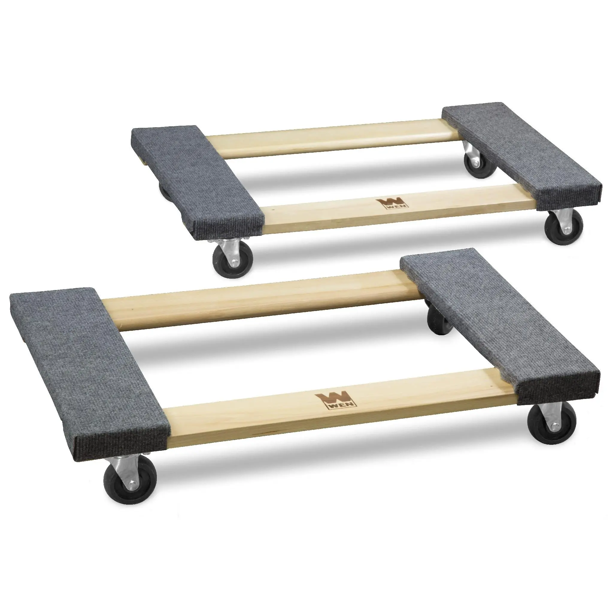 WEN 721830 Hardwood Mover’s Dolly 2-Pack - 1320-Lb Capacity, 18x30-Inch Size, Double Swivel Wheels