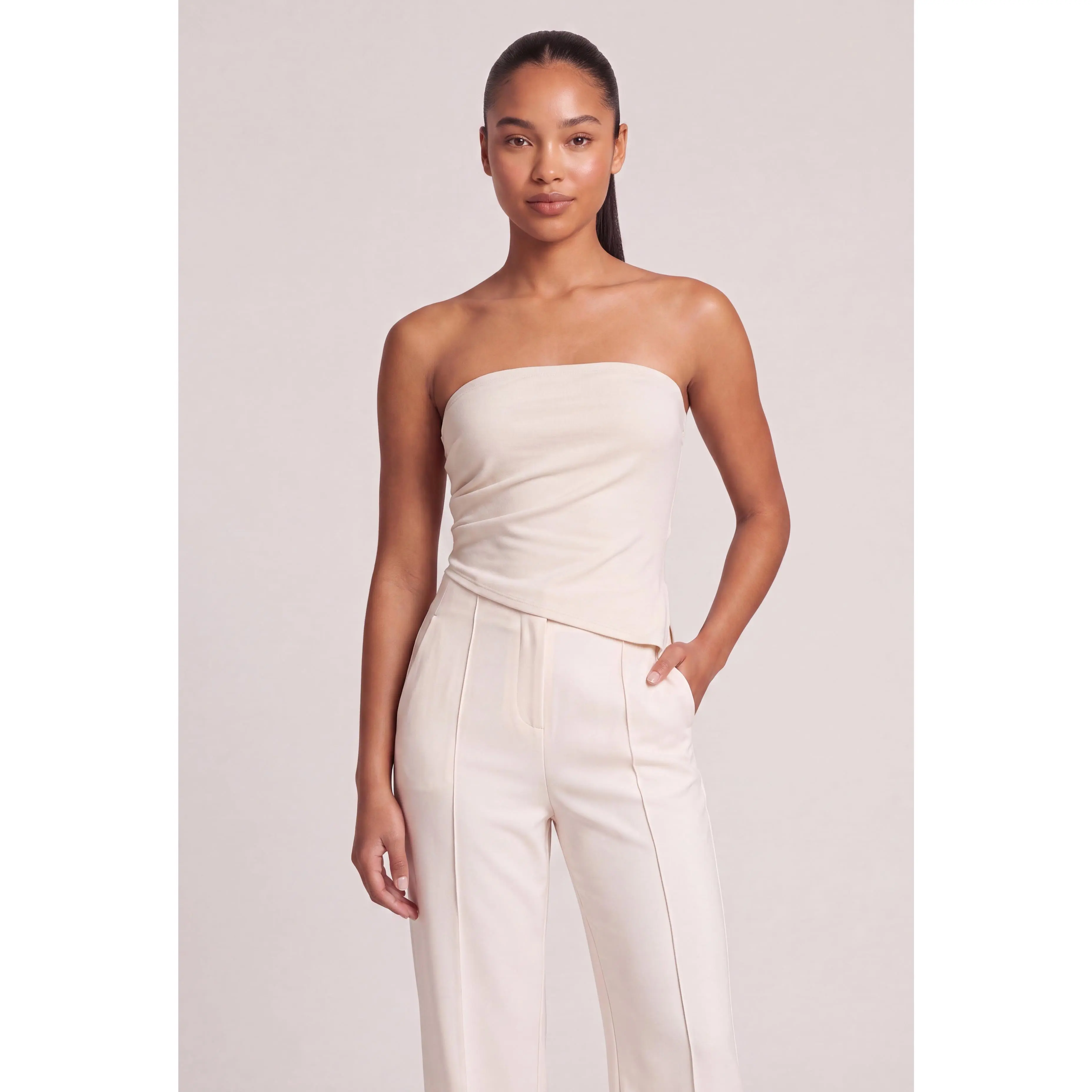 Asymmetrical Strapless Top