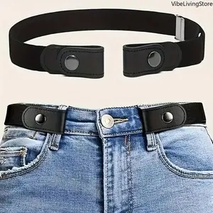 Unisex Traceless Invisible Elastic Belt - No-Buckle Adjustable Belts for Jeans Pants, Waist Cinched Comfortable Fit for All Waist Sizes (Bag Accessory)