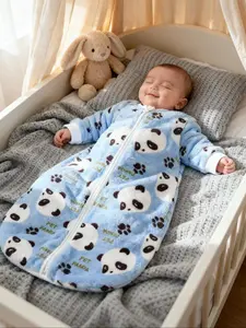 Newborn Ultra-Soft Sleep Bag 1.0 Tog, Cartoon Letter Premium Thin Fleece Blanket, Infant Wearable Blanket, Dual Zippersleep Bag, Sleep Sack