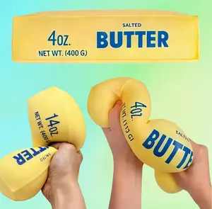 TikTok Viral Butter Stick Squishy Toy 24cm stress ballwet and soft butter bar large tpr butter stick pinch music for students to vent in class; soft simulation of stuffing contained in toys