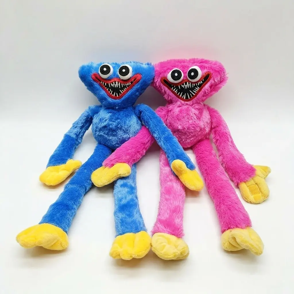 Poppy Playtime Huggy Wuggy Cuddly Stuffed Animal, Blue Long-Limbs Soft Adorable Stuffed Monster Doll for Fans, Cuddly Stuffed Animals