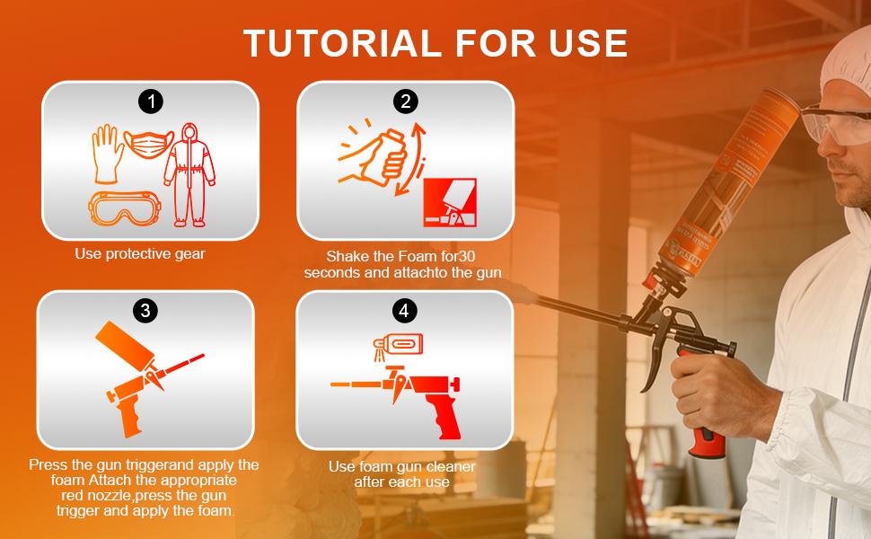Closed Cell Spray Foam Insulation Kit 40 Sq.Ft.,High Density Polyurethane Expanding Spray Foam for Walls and Attic,Easy DIY Wide Spray Foam Kit with Gun, Cleaner & Safety Gear