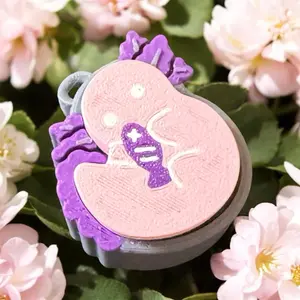 3D Printed Axolotl Fidget Clicker Toy | Cute Salamander Sensory Desk Toy | Pink Purple Mini Fidget