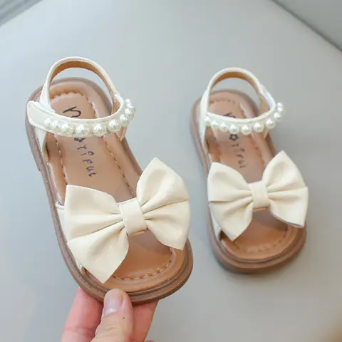Girl's Cute Bowknot Design Sandals, Fashionable Non-slip Casual Trendy Bow Decorated Sandals for Summer, Versatile Sandals, Lightweight Breathable Comfortable Shoes for Daily Wear, Daily Wear Footwear, Kid Sandals