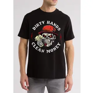 Dirty Hands Clean Money T-Shirt – Hard Work Pays Off Tee – Blue Collar Pride Graphic Shirt – Unisex Motivational Workwear