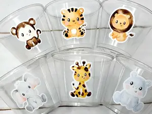SAFARI PARTY CUPS  - Safari Birthday Cups Safari Birthday Safari Party Safari Decorations Safari Baby Shower Safari Favors Jungle Party Cups
