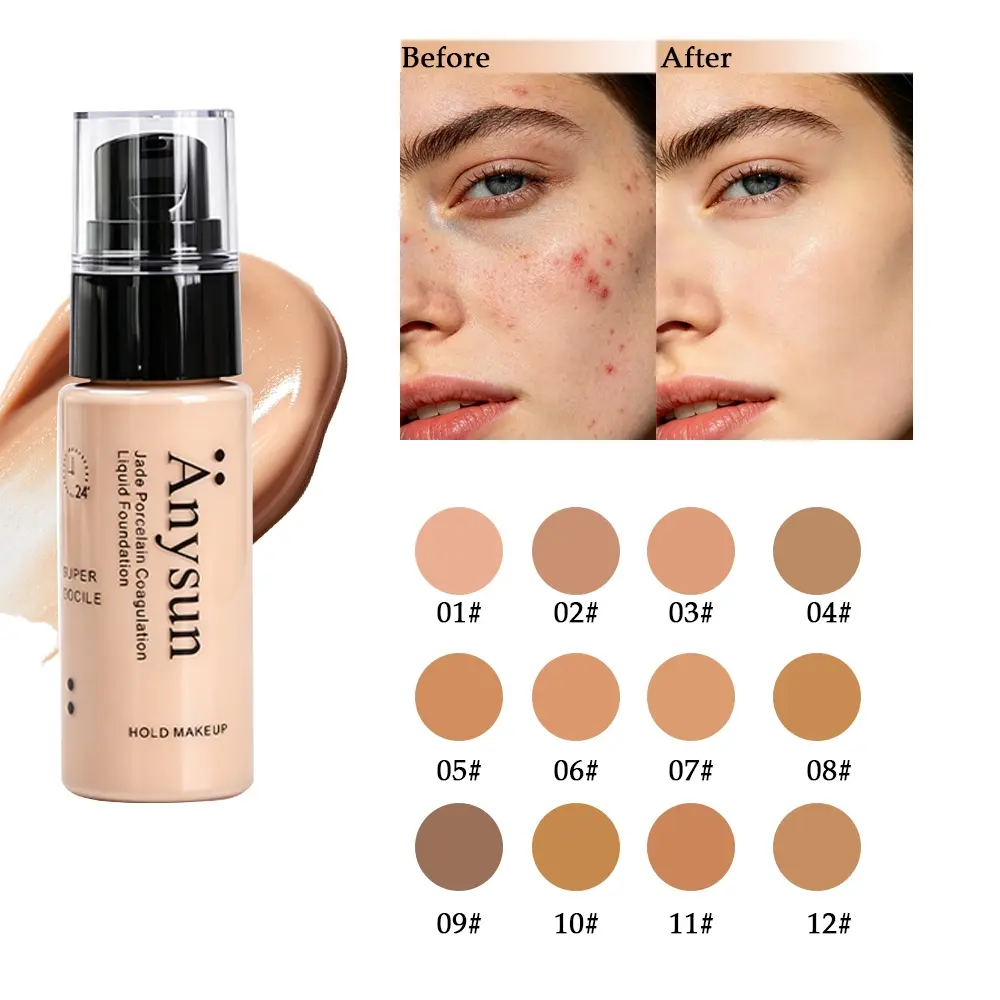 24H Long Lasting Liquid Foundation, Hydrating Lightweight Breathable Formula, No Creasing or Cakey, Smooth Natural Finish, Flawless Skin Finish, Balm Foundation