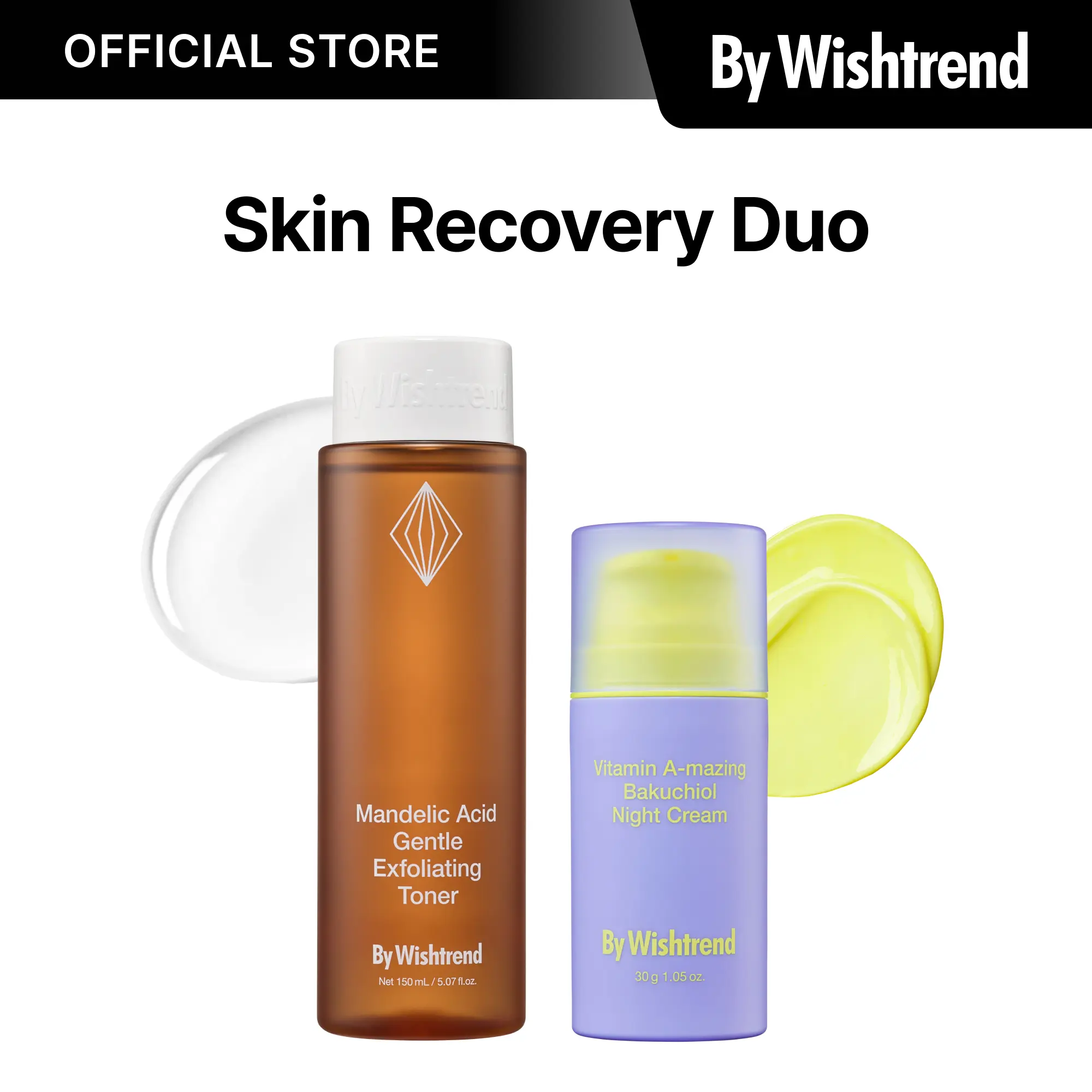 [By Wishtrend Official] Skin Recovery Duo | GENTLY & SAFELY RE-TEXTURIZE YOUR SKIN WITH MANDELIC ACID & NATURE'S RETINOL