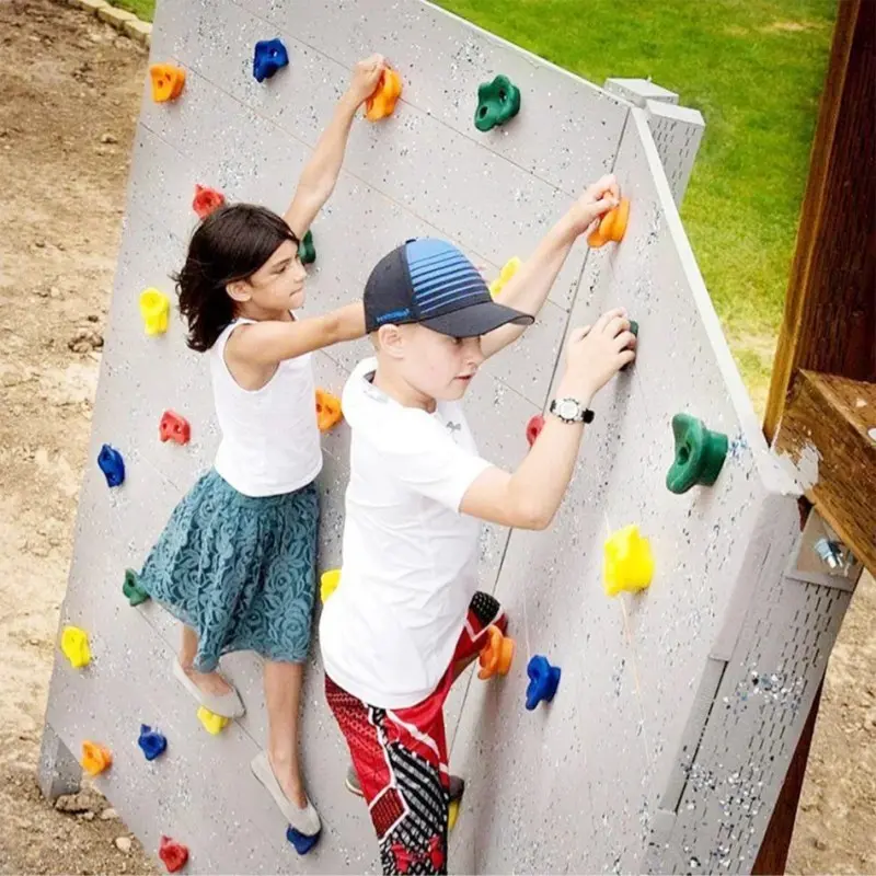 10pcs Plastic Rock Climbing Holders, DIY Wooden Climbing Wall Kit, Indoor Outdoor Playground Accessories, Kids Toy Set, Arm Strength Training, Active
