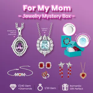 FizzandRizz by Yorkett Jewelry Mystery Cloud, Mother’s Day Jewelry Gift for Mom, Romantic Gift for Her, Necklace Bracelet Earrings Ring Set for Women, Birthday Anniversary Gift Idea