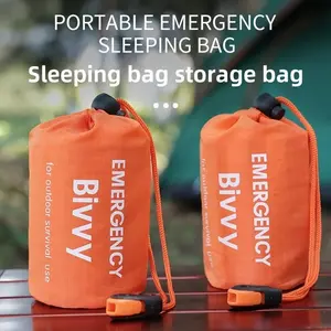 Emergency Sleeping Bag with Whistle Storage Bag, Waterproof Insulated Survival Sleep Bag, Lightweight Emergency Blanket for Camping Hiking Outdoor Adventure, Survival Gear, Outdoor Survival Supplies