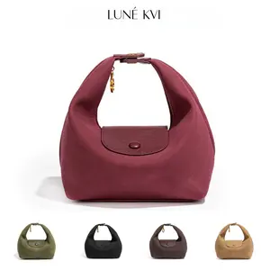 LUNÉ KVI New Mini XS Vintage Matte Leather Handbag for Women Fashionable and Versatile Suede Lunchbox Bag Casual LC Xtra Dumpling Bag Textured and Versatile Shoulder Crossbody Bag