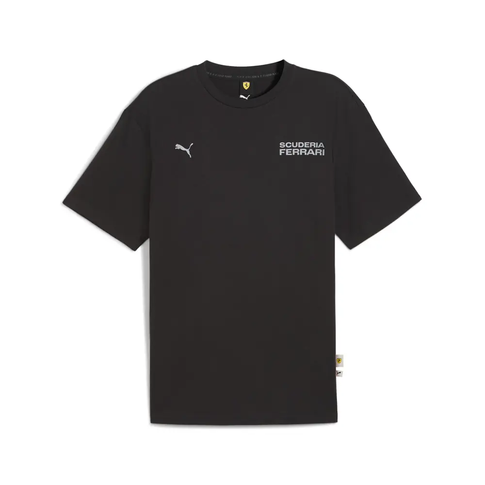 PUMA Mens Scuderia Ferrari Lifestyle Crew Neck Short Sleeve Casual Tops Casual - Black