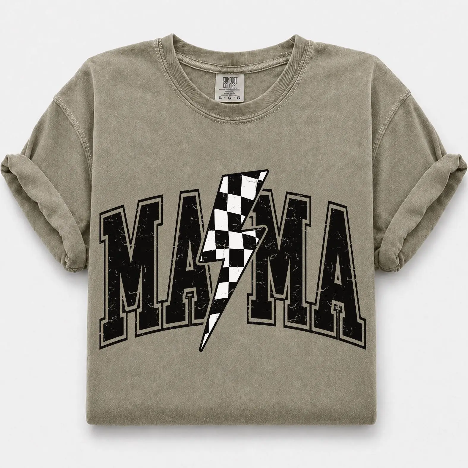 Comfort Colors Lightning Bolt Mama Shirt, Retro Mom Shirt, Mother’s Day Shirt, Gift for Moms