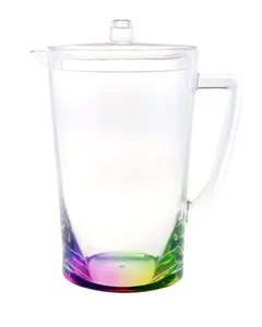 360 Stand 2.75 qt. Acrylic Pitcher with Lid, Heavy Duty Sturdy Rainbow Serving Jugs, Stylish Kitchen Drinkware