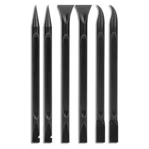 DUFIKKI Car Detailing Pick Set for Car Detailing Kit, Safe Automotive Tool Set for Cleaning, Plastic Picks with 6 Cleaning Heads, Interior and Exterior Use, 6 Pack, Black