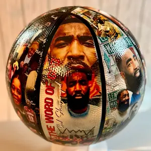 Custom Basketball with Team Design Featuring Player in Uniform Ideal for Collectors and Fans Unique Artwork and Signature