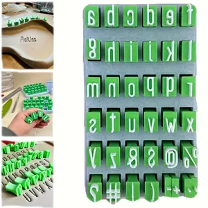 Ceramic Tools Embossing Mold Set, Alphabet & Symbol Combinations, DIY Handmade Symbols Molds, Ideal Gift for Artists & Potters