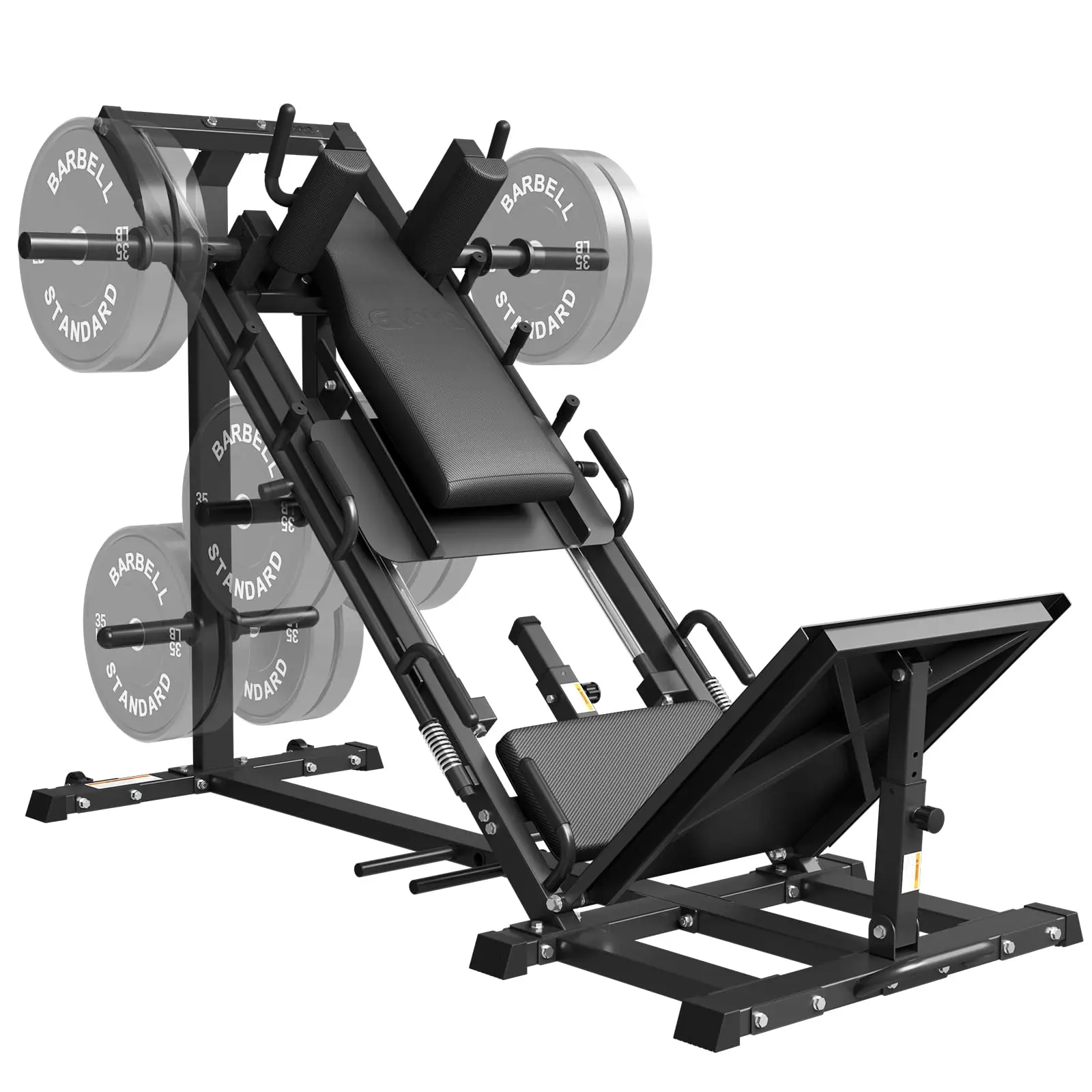Leg Press Hack Squat Machine Combo, 45-Degree Leg Exercise Machine with Linear Bearing & Weight Storage for Quads, Hamstrings, Glutes, and Calves Home Workout Equipment Home Gym Station