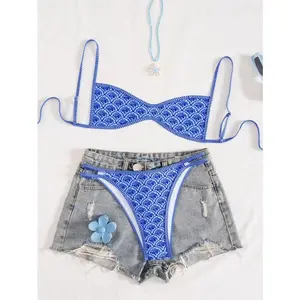 Strapless Bikini Set - Sexy Backless Tie-Front Two Piece Swimwear for Women