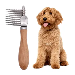 Dog Comb for Dematting Detangling Brush for Dogs & Cats - Gently Removes Mats from Undercoat Fluffs Fur for Poodles Golden Retrievers and Long-Haired Pets Stainless Steel Pet Grooming Comb Removes Dead Detangler Brush for Dogs Comb Tool for Grooming tikto