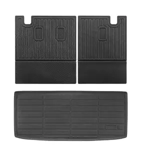 VEVOR Cargo Mats Compatible with 2016-2022 & 2023-2024 Honda Pilot,  Custom Fit TPE Cargo Liner Set for SUVs, Trunk and Back Seat Protector Replacement, Black, Trunk Mat and Backrest Mats