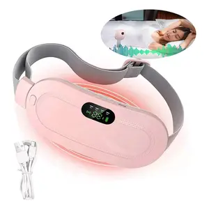 Smart Cordless Menstrual Heating Pad Belt with Vibrating Massage Electric Waist Abdomen Warmer for Cramp Relief Portable Compact 1500mAh Battery Capacity Perfect Gift for Women
