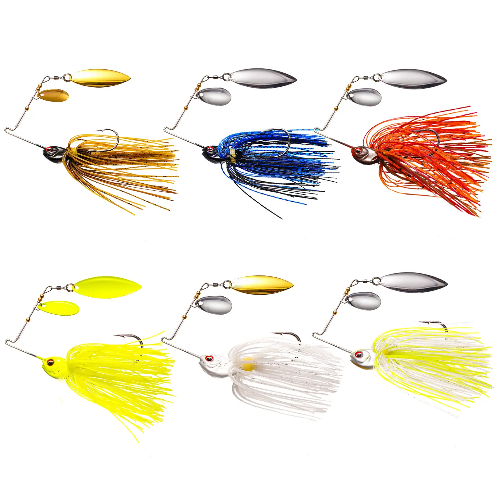 FONMANG 6pcs Fishing Lures Kit - Stainless Steel Spinner Baits, 2026 New Durable Artificial Bass Lure for Freshwater, Saltwater Fishing (Trout, Walleye), Artificial Lures, Durable Fishing Gear