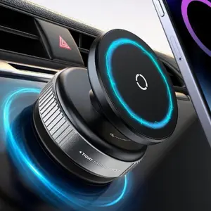 Super Stable Magnetic Car Phone Holder, Phone Mount, Dual-Sided Suction Cup Design, 360 Degree Rotation, Abs Material, Adjustable Angles, Fits All Smartphones