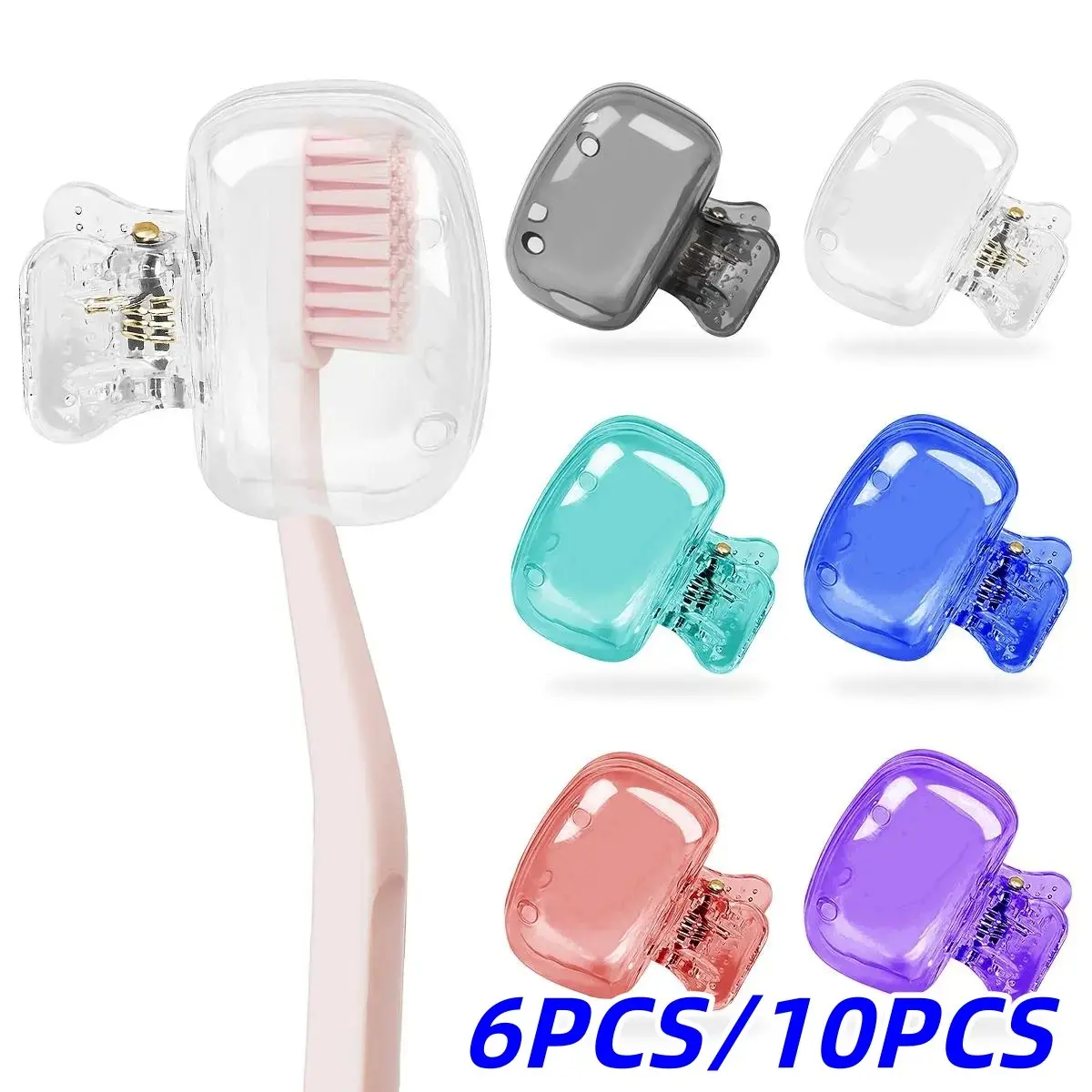 Travel Toothbrush Head Protector Set (6 Pieces), Portable Toothbrush Cover, Dust-Proof Brush Holder for Home, Travel, School, Office, Dustproof Toothbrush Holders
