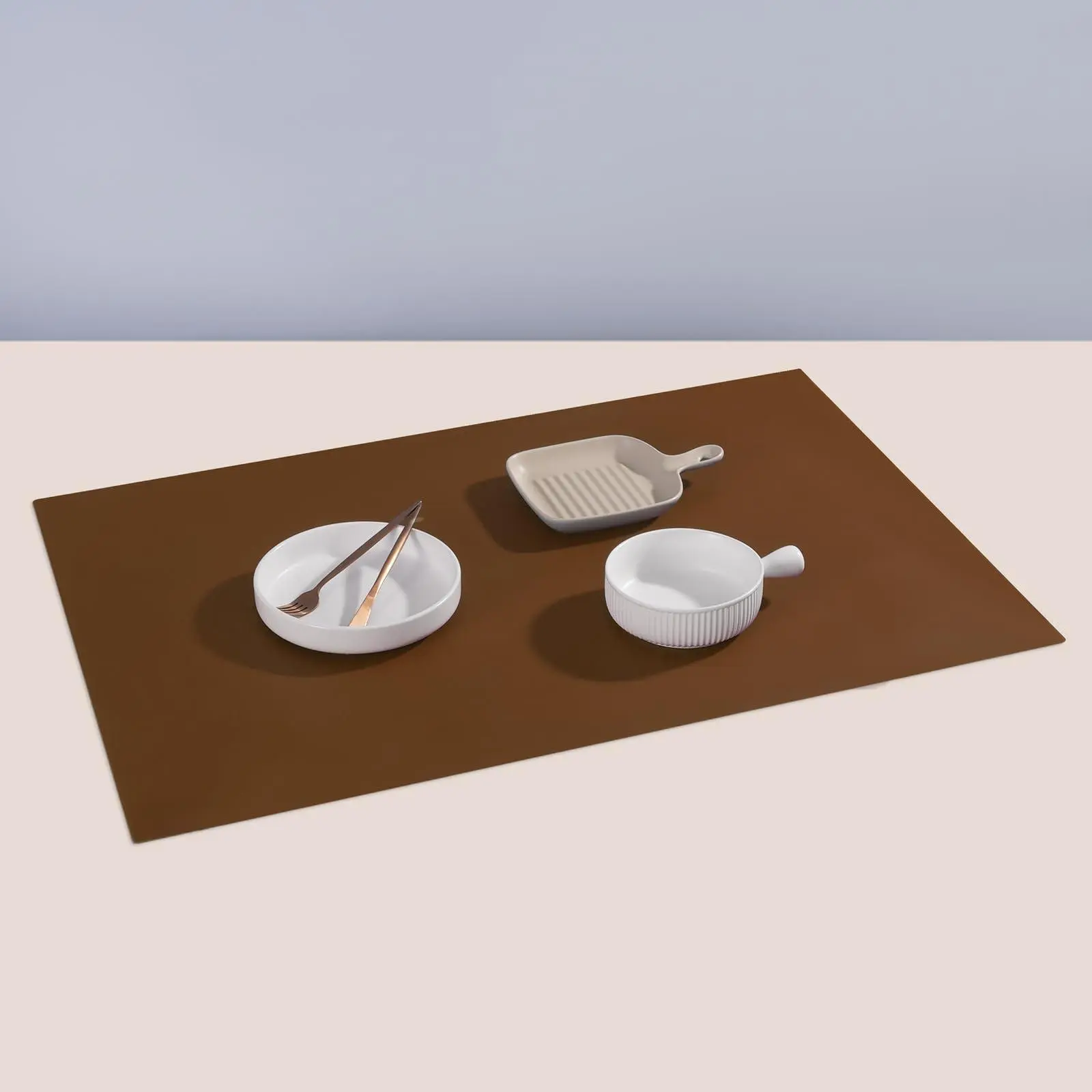 Extra Large Silicone Mat 36" X 24" Place Mats  Heat Resistant For Kitchen Countertop Protector Thick Placemats Washable Counter Dining Table Brown