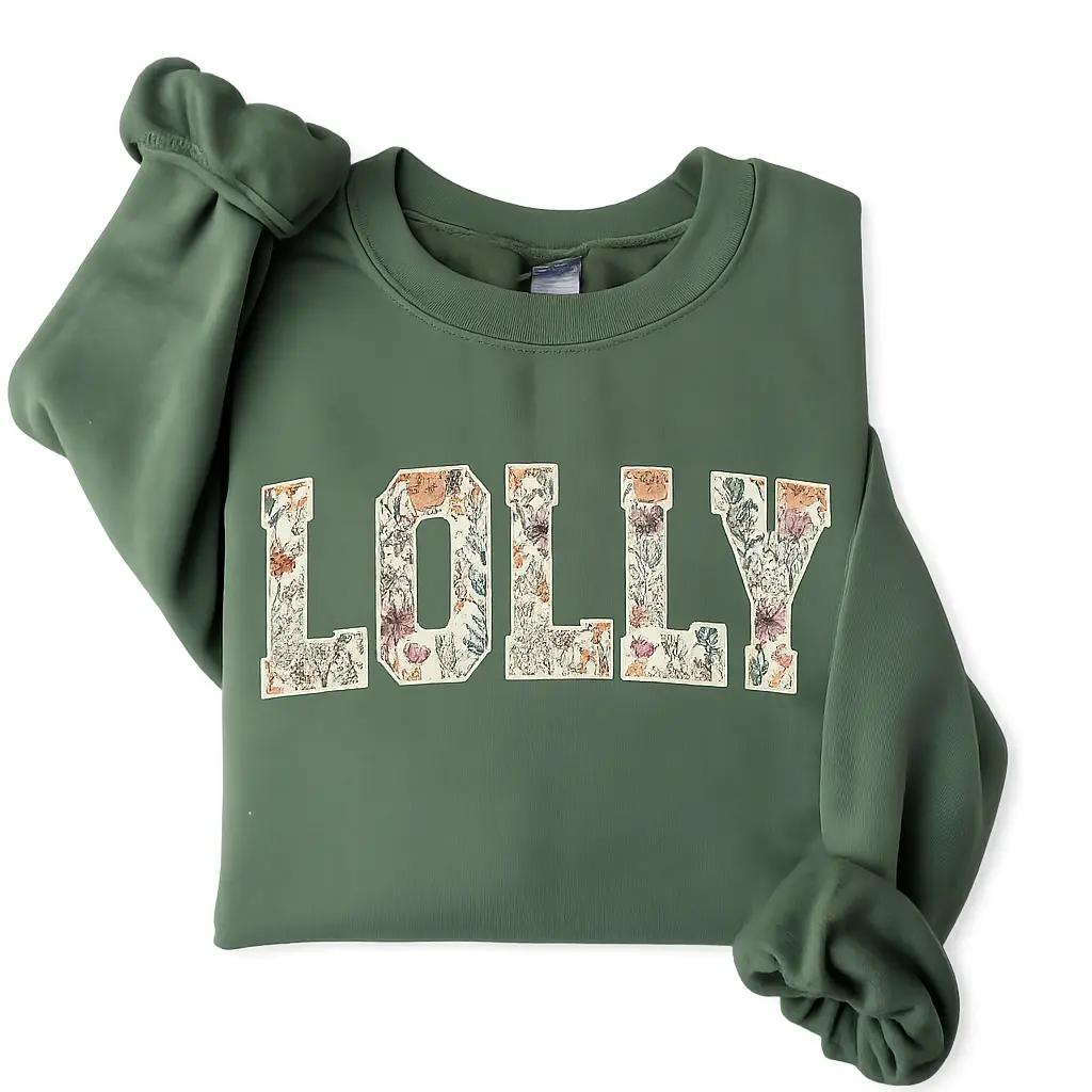 Floral Lollie Women's Sweatshirt,  Lolly Shirt Gift, Mother's Day Gift, New Grandma Shirt, Lollie Birthday Gift, Grandmother Shirt