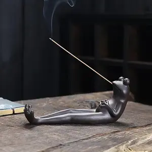 Resin Reversal Incense Burner Frog Design, Decorative Home Aromatherapy Stand, Unique Craft for Relaxation & Serenity