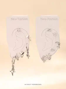 Women's Elegant Rhinestone Decorated Earrings Set, Trendy Exquisite Star & Moon Design Dangle Earrings & Stud Earrings, Chic Gorgeous Jewelry As Gift for Girlfriend