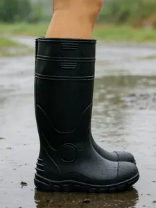 Women's Waterproof Anti-Slip Mid-Calf Boots, Waterproof Rain Boots, Casual Outdoor Shoes, Summer Rubber Work Fashion Durable Soft Sole, Suitable for Fishing & Kitchen Use