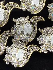 (318) 3PCS Rhinestone Fox Charms | Luxury Animal Pendant for DIY Jewelry