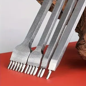 [Stainless Steel Punch Set] 4pcs Stainless Steel Leathercraft Punch Set - 1/2", 4", & 6" Hole Sizes for DIY Diamond Lace, Shoes & Crafts