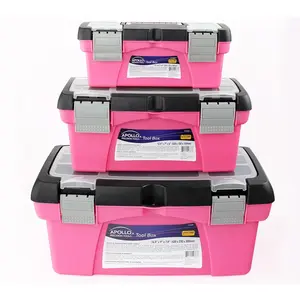Apollo Tools 3 Piece Tool Box - Pink DT5005P