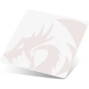 Redragon PG1M Glass Mouse Pad - Ultra-Smooth Precision Surface with Non-Slip Base, Easy to Clean, Hard Mousepad for Gaming - 13 x 13 x 0.15 inches, White, Anti-Scratch Mouse Pads