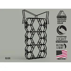 Black Ultralight Backpack Ventilation Frame - Made in USA - Backpack Light Design