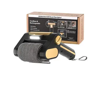 Outdoor Barbecue Grill Special Barbecue Brush with Led Lighting, Electric Cleaning Brush, Stainless Steel Roller, Anti-Scalding, Wholesale Cordless High-Torque Impact Drill