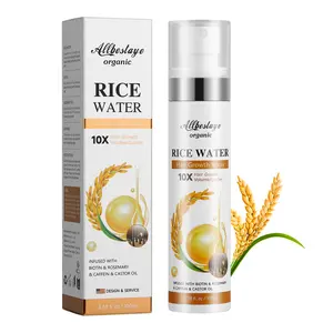 Rice Water for Hair Growth - 100ml, Hair Growth Serum for Women, Hair Growth Spray Infused with Biotin, Rosemary Oil, Castor oil, Rice Water Spray can be used with Rice Water Shampoo and Conditioner