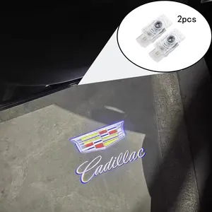 2 Pcs LED Interior Decoration Sticker Light, Welcome Light, Car Door Led, Fit Cadillac SRX/ATS-L/XT5/XT6/XTS/CTS, Plug & Play, Aluminum Alloy+Plastic, 50000H Lifespan, CREE Chip, 6500K White Light, Error Free, 12V/5W Energy Saving